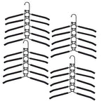 Clothes Hangers Space Saving: 4 Pack 5 in 1 Multi Layer Metal Hanger Racks Non-Slip Foam Padded Heavy Duty Thick Magic Hanger Closet Organizers and Storage for Coat Sweater Suit T-Shirt. - color: Black 4 Pack