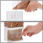 AVLA Rice Dispenser, Wall-Mounted Laundry Detergent Container, Cereal Dry Food Storage Bucket with Measuring Cup, Kitchen Grain Organizer with Lid, BPA-Free, for Beans, Laundry Scent Bead, Pet Food