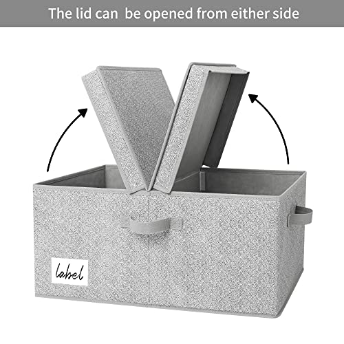 GRANNY SAYS Fabric Storage Bin with Lid, Decorative Storage Box with Label, Extra Large Storage Baskets, Closet Organizer, Memory Keepsake Box, Gray, 1-Pack - color: Gray, size: Extra Large - 1 Pack