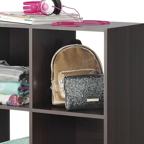 Whitmor 9 Cube Storage Organizer, 3 Tier Stackable MDF Wood Bookcase, Open Storage Display Bookshelf, Storage Cabinet for Living Room, Bedroom, Home, Office, 35.5" L x 11.7" W x 35.5" H, Espresso - color: Espresso, size: 9 Cube, 35.5"L x 11.7"W x 35.5"H
