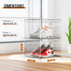 KEFA XL Shoe Storage Box Organizer, 6 Pack Shoe Boxes Clear Plastic Stackable, Sneaker Display Case Container Fit for US 13 (Side 6 PACK CLEAR) - color: 6 PACK CLEAR