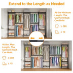 Higeego H11 Large Clothing Rack for Hanging Clothes Heavy Duty Garment Rack, Freestanding Wardrobe Closet Organizer and Storage with Expandable Hanger Rods, Extendable from 7.8 to 10.8 ft, Black - color: Black, style: 5 Row