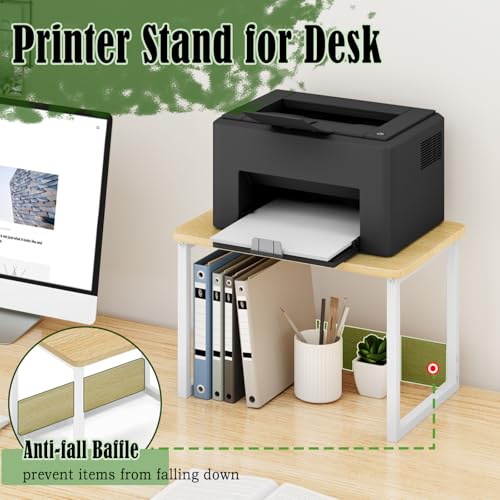 MARTY Printer Stand with Storage for Desk, Desktop Printer Stand Shelf Organzier for Home/Office Heavy Duty Printer Riser Under Desk Small Printer Table for Fax Machine Copier Scanner(Maple) - color: Maple, size: 2 Tier