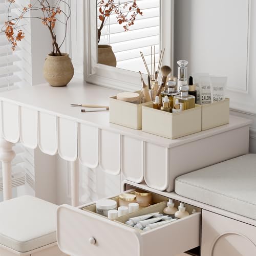 DIMJ Drawer Organizer Clothes Storage - 18 Pack Baby Dresser Organizer for Nursery, Foldable Closet Drawer Organizer Bins for Bedroom Organization, Fabric Storage Dividers for Socks, Underwears, Bras - color: Beige, size: 18 Pack