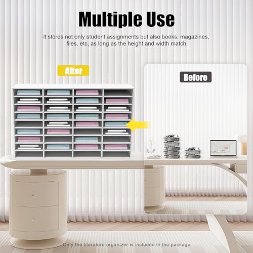 Literature Organizer 36 Compartment Office Mailbox Classroom Mailbox Organizer Wooden Mailbox Sorter Particle Board with Adjustable Shelves for Home Office and Classroom