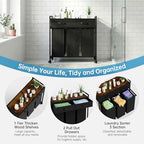 Laundry Sorter with 3 Section Pull Out Bags Rolling Laundry Basket Organizer with 2 Drawers Laundry Hamper with Shelves and Wheels for Laundry Room, Bathroom, Bedroom Organization (1 Tier) - size: 1 Tier