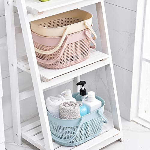 rejomiik Portable Shower Caddy Basket, Plastic Organizer Storage Tote with Handles Toiletry Bag Bin Box for Bathroom, College Dorm Room Essentials, Kitchen, Camp, Gym, Pink - color: Pink, size: 1 pack
