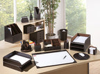 OSCO Brown Faux Leather Letter Holder - color: Brown
