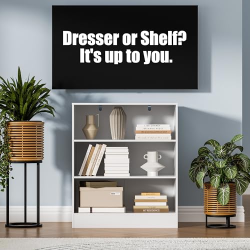 Housoul 3 Drawers for Bedroom Drawer, with Wood Frame, Small Chest of Drawers for Living Room, Hallway, White - color: White, size: 15.6"D x 27"W x 32"H (3 Drawers)