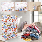 Odonata Slim Laundry Hamper Handles Collapsible Laundry Basket Thin Dirty Clothes Basket Narrow Laundry Bag Foldable Dirty Hamper 48L (Animal) - color: Animal