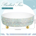Honeydak White Bling Perfume Makeup Organizer Bling Mother's Day Nurses Day Gifts for Women Bathroom Organizers and Storage 360 Rotating Makeup Organizer for Countertop(Resin Stone) - size: Rhinestone