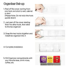 Tea Bag Organizer Holds up to 60 Tea Bags, Tea with 3 Compartments, Adhesive Wall Mount Tea Box Strong Tea bag Holder Hooks for Storage Cabinet and Kitchen Pantry Doors Transparent