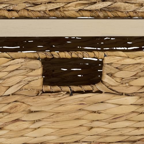 SAFAVIEH Home Collection – Halle Sand 3-Drawer Basket Storage Side Table, Coastal Accent Design, Fully Assembled (AMH5738G) - color: Sand