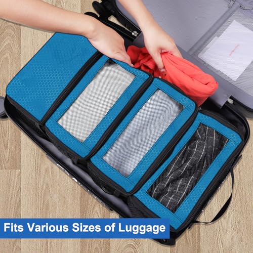 Olosar Suitcase Organizer, Travel Luggage Organizer Portable Hanging Travel Shelves Collapsible Hanging Packing Cubes for Carry on Suitcase - color: Blue-S, size: Small
