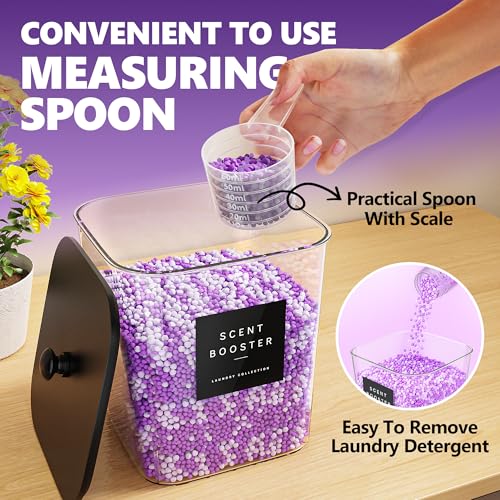 Moforoco 5 Pack Laundry Pods Container, Clear Laundry Room Organization Containers,Large Detergent Powder Storage, Black Wooden Lids & Labels, Acrylic Pods Holder - color: Black, size: 5 pack