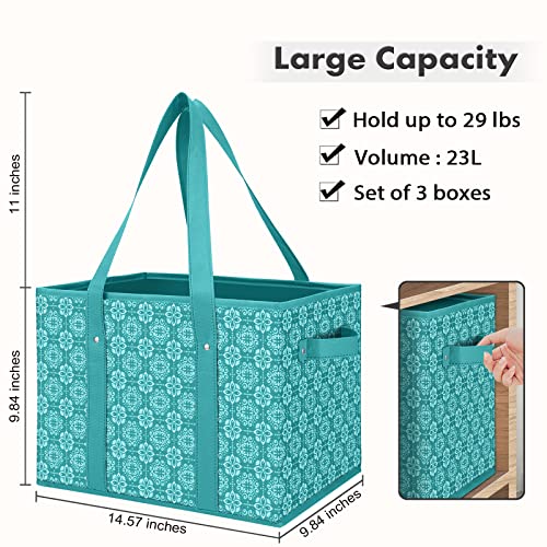 WISELIFE Reusable Grocery Bags [2 Pack],Large Grocery Tote Bag Water Resistant Shopping Bags Foldable Grocery Bag for Clothes,Shoes and Picnic,Green - color: Green, size: 2 PCS