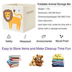 CLCROBD Foldable Animal Cube Storage Bins Fabric Toy Box/Chest/Organizer for Toddler/Kids Nursery, Playroom, 13 inch (Lion) - color: Lion