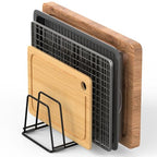 Cutting Board Organizer Kitchen Organizer Rack for Cutting Board, Bakeware, and Cookie Sheet, 5-Slot Heavy-Duty Steel Cookware Holder,Rust-Resistant with Anti-Slip Feet (2, Small) - size: Small（2PCS）