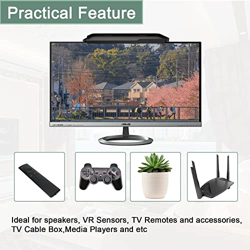 TETVIK TV Screen Top Shelf Monitor Shelf Adjustable Computer Screen for Office Desk, Cellphone Stand, Media Box, Game Console, Router 11.8 x4.7 inch TV Tray Stand Mount Storage Organizer Bracket