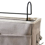 Cosiki Bedside, Bedside Storage/Bedside Hanging Storage Bag Hanging Desk Organizer for Headboards Bunk Beds Dorm Rooms Book Phone Magazine Holder (Grey)