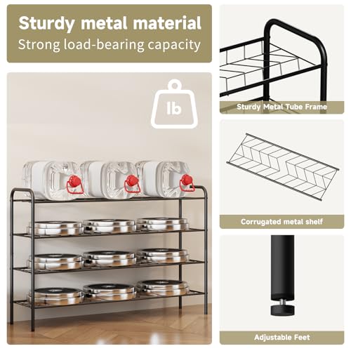 Shoe Rack,Long Shoe Organizer for Closet,Wide Shoe Storage for Entryway,4 Tier Sturdy Metal Free Standing Shoe Shelf - size: 4-tier-long