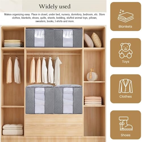 100L Extra Storage Bags with Zipper and Handles, Moving Boxes & Storage Bins Alternative, Packing Supplies, Moving Supplies for Dorm Room Essentials (20x19x12 IN) - size: 1 Pcs-100L Storage Bags