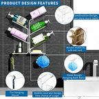 AITEE Acrylic Bathroom Organizer Shower Caddy, Clear Shampoo Holder Organizer Shelf Wall Mounted, Shower Shelves with Suction Cup, No Drilling and Rustproof, Sturdy and Durable - style: Upgraded Shelf
