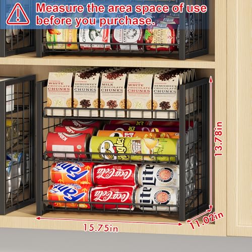 X-cosrack 2 Packs 3 Tier Sturdy Stackable Can Organizer for Pantry, Adjustable Pantry Organizer and Storage for Canned Food Can Goods, Kitchen Can Dispenser Storage Holder for Soda Drinks Snacks - size: 2 Packs 6 Tier