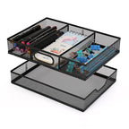 Office Drawer Organizer, 2 Pack Metal Mesh Desk Draw Divider, Versatile Desktop Organizer Tray to Keep Supplies Tidy and Easy to Access, Stackable A4 Paper Holder Tray - style: 2 PACK