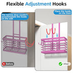Sevenblue Hair Tool Organizer, 3-in-1 Universal Hair Dryer Holder, Adjustable Height Metal Blow Dryer Holder Wall Mounted/Over Cabinet Door/Free-Standing (Pink) - color: Pink