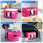 TAILI 12 Pack Pink Extra Large Moving Bags, Heavy Duty Totes with Visible Window, Wrap Around Handles, Space-Saving Storage Solution, Alternative to Moving Boxes - color: Pink, size: 12 Large