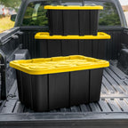 Sterilite 6-Pack Industrial Tote, Plastic Storage Container Bins with Lids, 27 Gallon - Heavy-Duty Organizing Containers for Closet, Bathroom, and Office - size: 27 Gallon