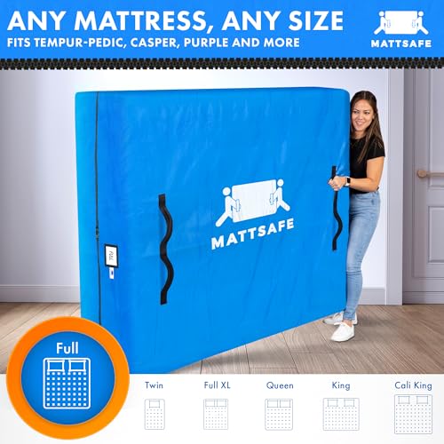 Nordic Elk Mattress Bags for Moving and Storage (Full) Heavy Duty Moving Supplies, 8 Sturdy Handles, Strong Zipper, Mattress Cover Bed Bags, Storage Cover Essentials Packing Protector - size: Full