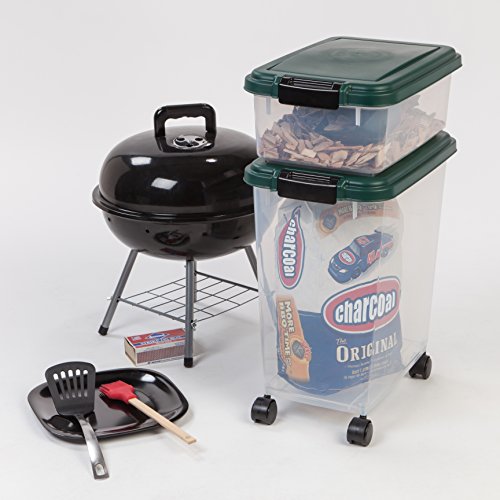 IRIS USA Remington Dog Food Storage Container, 30 lbs, 11 lbs, Airtight, Stackable, Wheels, Food Storage, Treat Box, 2-Cup Scoop - size: 30 lbs, 11 lbs