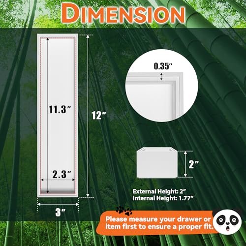 Lixple Bamboo Drawer Organizer, Narrow Silverware Organizer for Kitchen, Stackable Utensil Organizer, 2 Pcs Flatware Organizer for Drawer, Wooden Storage Box Tray (White, 12 X 3 X 2 Inch) - color: White, size: 12 x 3 x 2 Inch