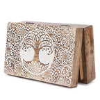 Ajuny Tree of Life Pattern Decorative Box Keepsake Trinket Holder Treasure Chest Jewelry Organizer for Necklaces Watch Storage Boxes Great for Gift- 8X5 Inch - style: Artisanal
