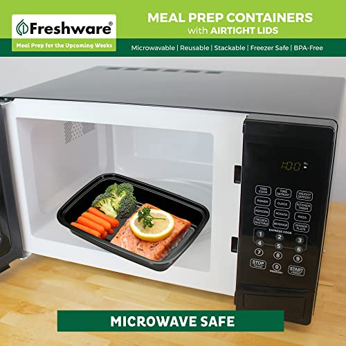 Freshware Meal Prep Containers [50 Pack] 1 Compartment with Lids, Food Storage Containers, Bento Box, BPA Free, Stackable, Microwave/Dishwasher/Freezer Safe (28 oz) - size: 28OZ-50PK
