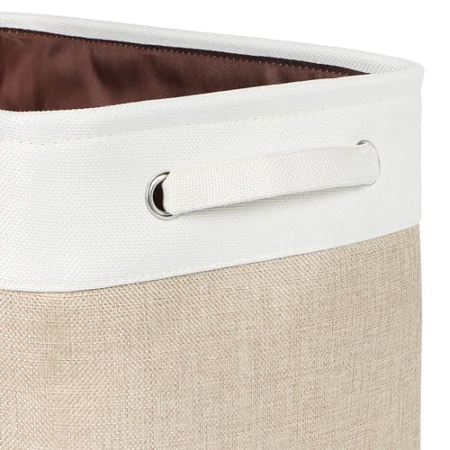 Kntiwiwo Foldable Storage Bin Collapsible Fabric Storage Basket Cube with Durable Handles Closet Organizer Bins for Organizing Shelves Drawers, Set of 3, 12" x 10" x 9.5", Beige - color: Beige, size: 12" x 10" x 9.5"