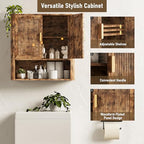 INNOD Bathroom Wall Cabinet, Wall-Mounted Medicine Cabinet with Adjustable Wood Shelf & Doors, Floating Bathroom Cabinet Over Toilet for Laundry Room & Kitchen & Living Room (Retro) - color: Retro