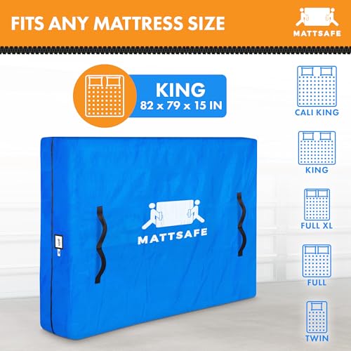 Nordic Elk Mattress Bags for Moving and Storage (King) Heavy Duty Moving Supplies, 8 Sturdy Handles, Strong Zipper, Mattress Cover Bed Bags, Storage Cover Essentials Packing Protector - size: King