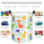 KUNRO Kids Laundry Hamper Clothes Gift Basket Storage Laundry Baskets Organizer Bin with Handles for Nursery Room (Baby Dino) - color: dino-baby