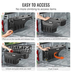 VEVOR Truck Bed Storage Box, Lockable Lid, Waterproof ABS Wheel Well Tool Box 6.6 Gal/20 L, Compatible with Chevrolet Silverado 1500 GMC Sierra 1500 2019-2020, Driver Side, Black - size: Driver Side, style: Chevrolet Silverado