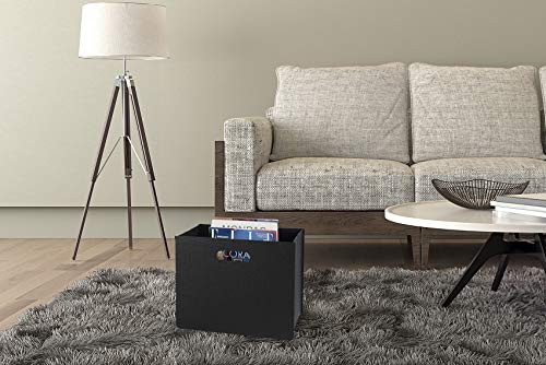 HofferRuffer Magazine Basket Holder, Foldable Magazine Rack, Document File Holder Organizer, File Folder, Newspaper Storage Bin Organizer for Home or Office(Black) - color: Black