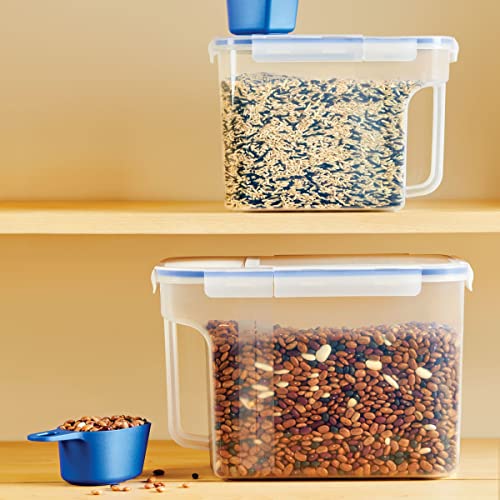 LocknLock Easy Essentials Food Storage Container and Scoop Set/Food Storage Bin Set, BPA-free/Dishwasher Safe, 4 Piece - Clear - size: 4 Piece Set