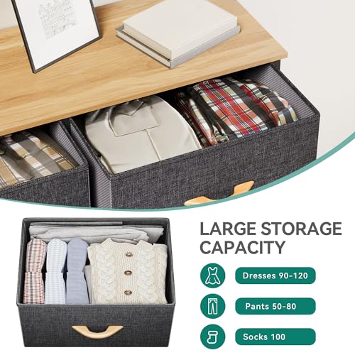 YITAHOME Fabric Dresser with 8 Drawers - Tall Storage Dresser, Chest of Drawers for Closet, Living Room, Hallway, Closets - Sturdy Steel Frame, Wooden Top & Easy Pull Fabric Bins - color: C-dark Grey, style: 8-Drawer