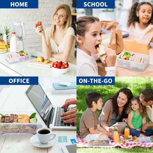 KIGI Food Storage Containers, 4 Sided Locking Lids, Airtight, Leak-Proof & Stackable, Ideal for Meal Prep, Lunch & Leftovers, Microwave & Dishwasher Safe, BPA-Free Plastic, 38 oz, 4.8 Cup, 6 Piece Set - size: 4.8 cup (6-Piece)