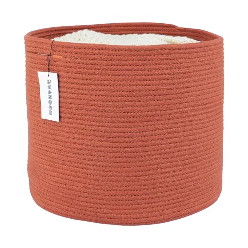 XUANGUO Cotton Rope Basket For Girls Boys Kids 16”X14” Baby Laundry Basket Nursery Bin Round Woven Baskets Organizer For Storage Toys Blankets Shoes Clothes rustic - color: rustic