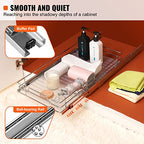 VEVOR 11" Wx21 Dx2.5 H Pull Out Cabinet Organizer, Heavy Duty Slide Out Pantry Shelves, Steel Roll Out Drawers, Sliding Drawer Storage for Home Under Sink, 13.5" Wx22 Dx7 H Install Size for Cabinet - size: 12.6"Wx21"D