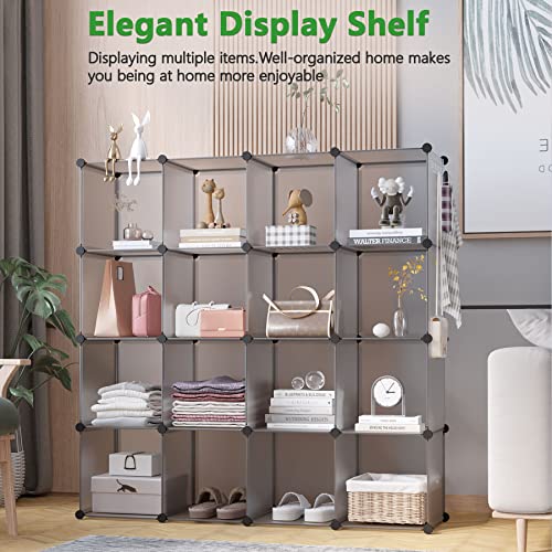 C&AHOME Plastic 16-Cube Grey UPCS16G - color: Grey