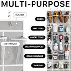 Simple Houseware 40 Large Clear Pockets Over The Door Hanging Shoe Organizer, Gray (75.4'' x 27.25'')